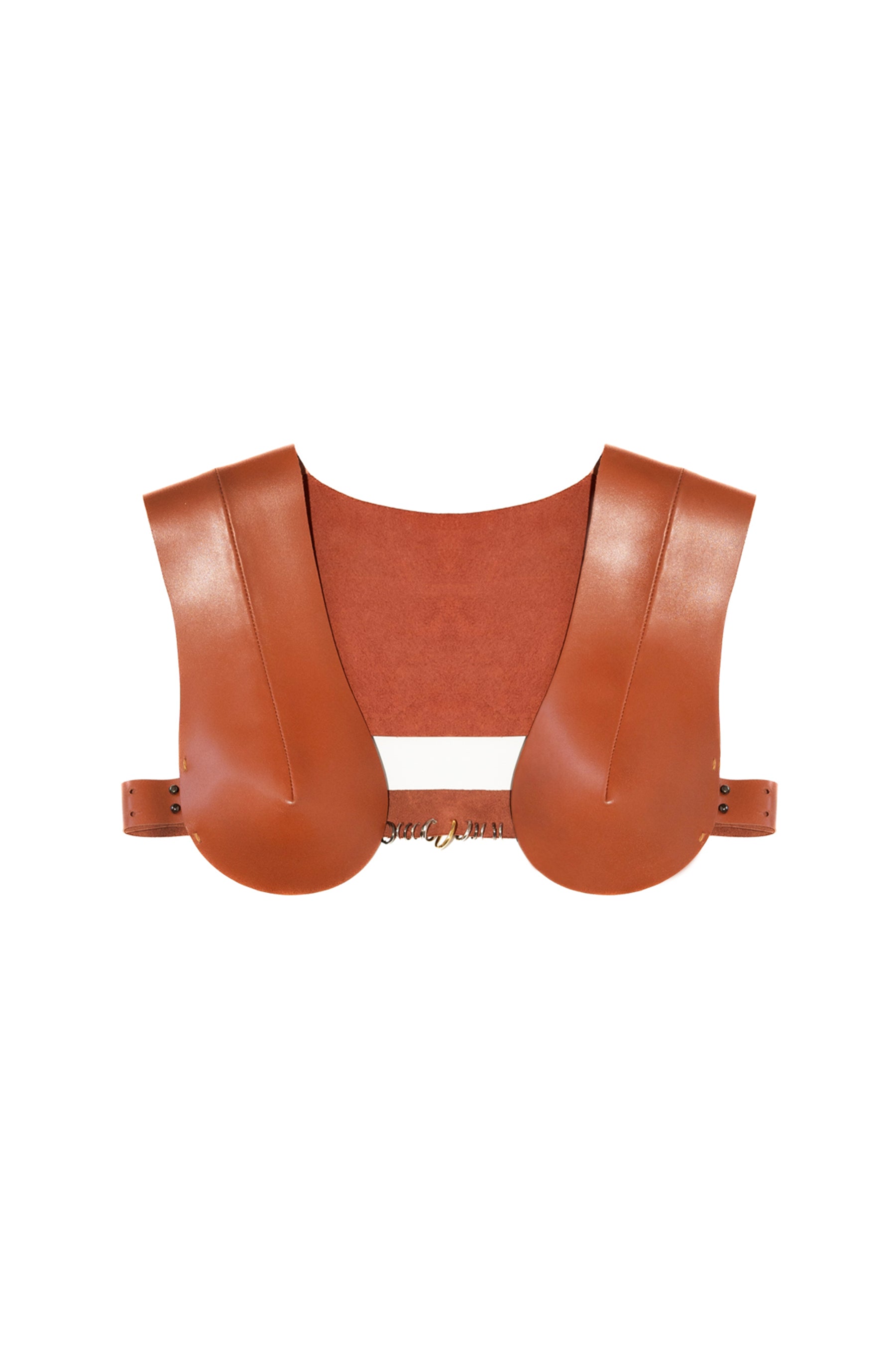 EVA VEST - ORANGISH WITH METAL RINGS