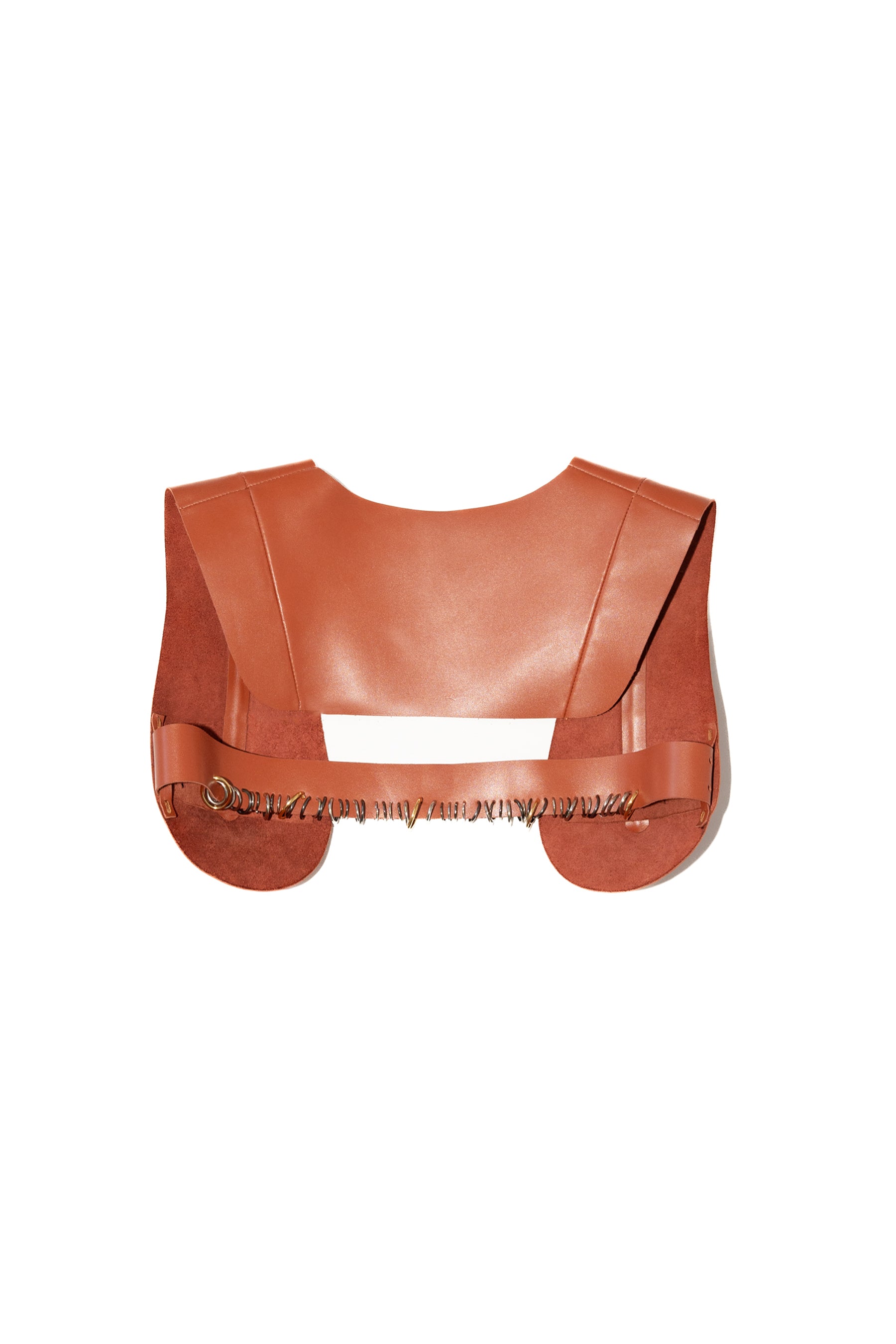 EVA VEST - ORANGISH WITH METAL RINGS